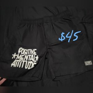 LTF Black Shorts with Positive Mental Attitude Print